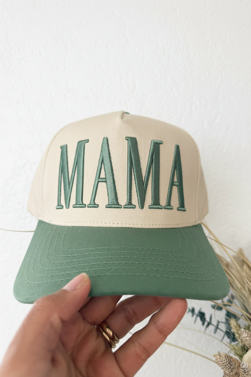 Green Mama Embroidered Cap