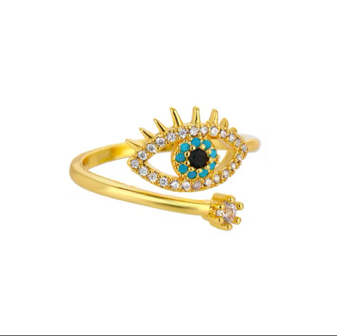 Zircon Evil Eye Ring