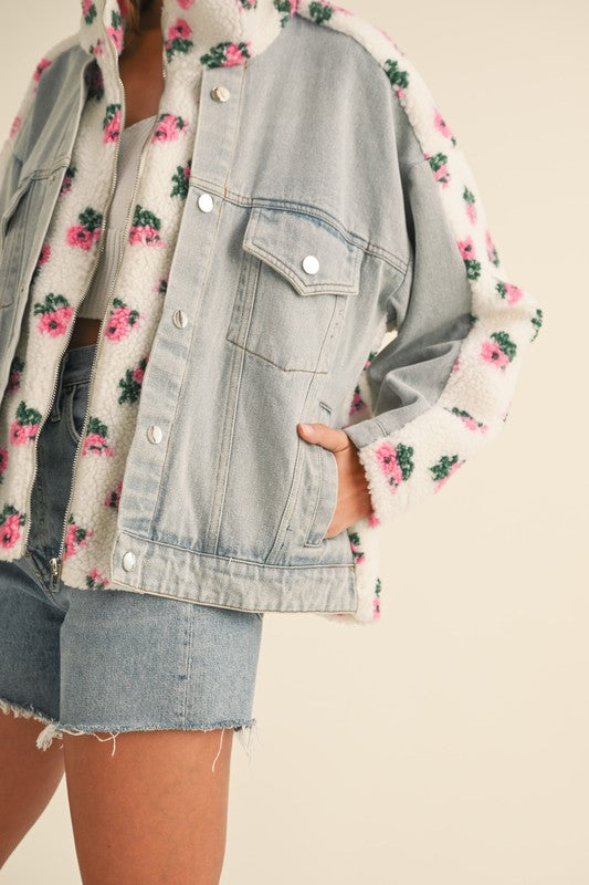 Pink Hyacinth Denim Jacket