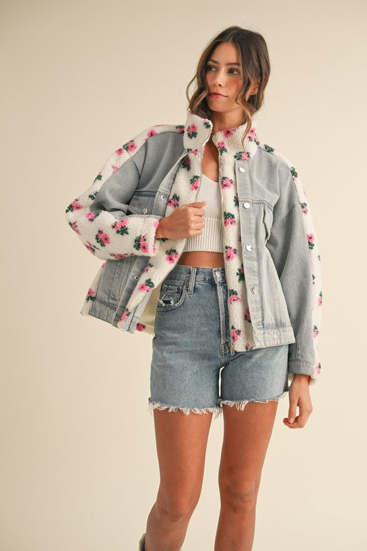 Pink Hyacinth Denim Jacket