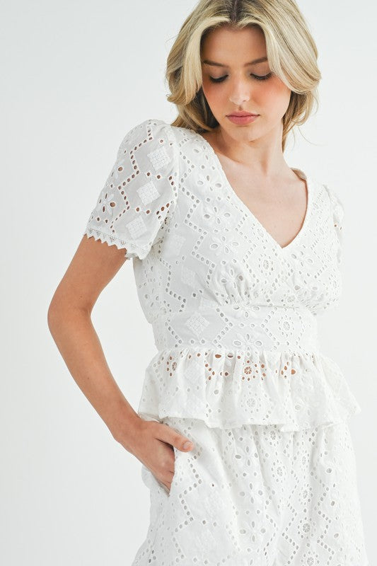 Emma Eyelet Short Set