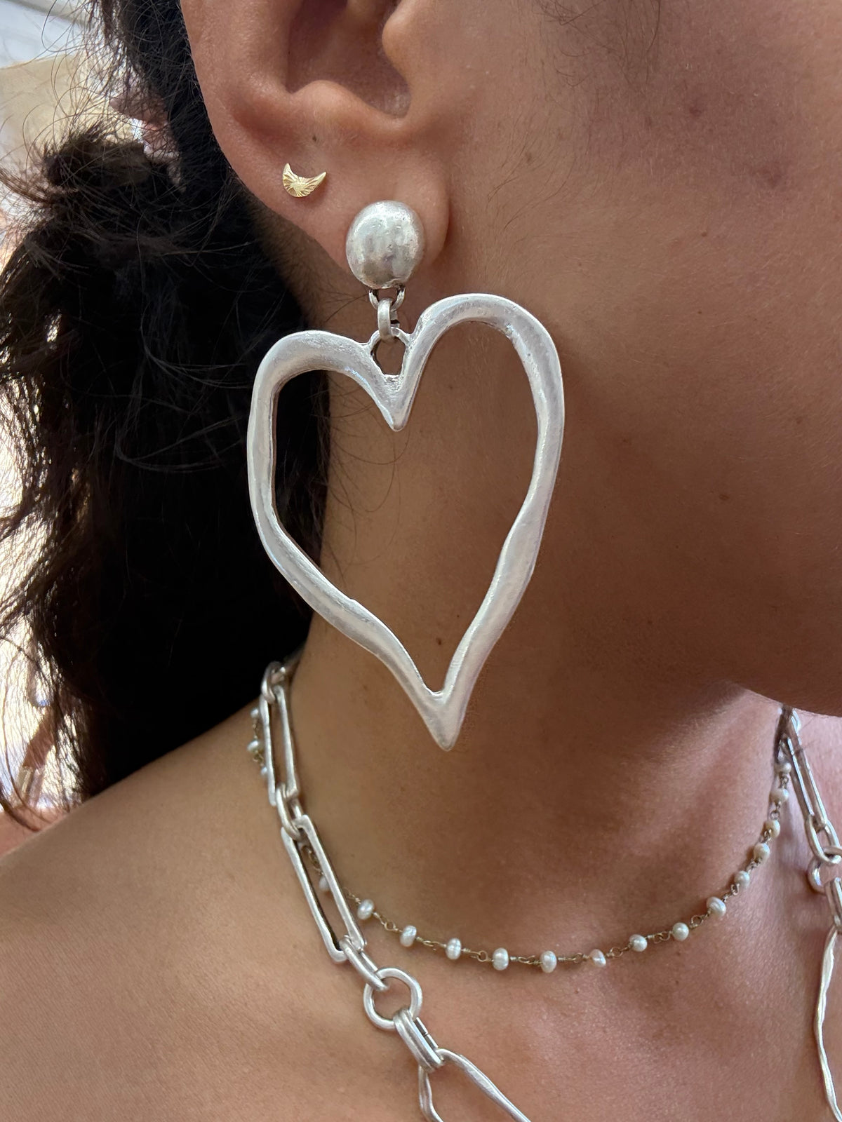 Heart Pewter Earrings