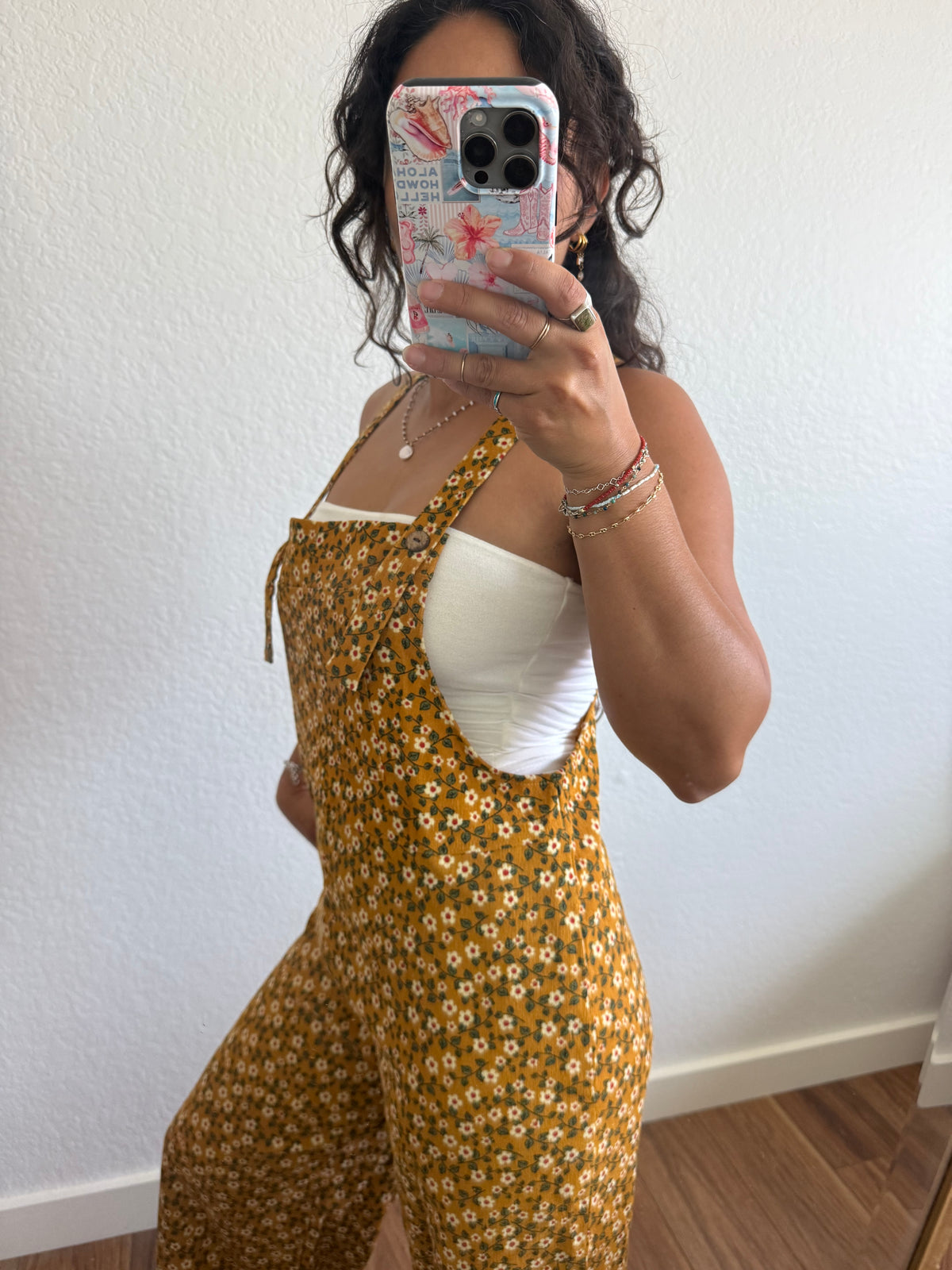 Flower Cordy Overalls