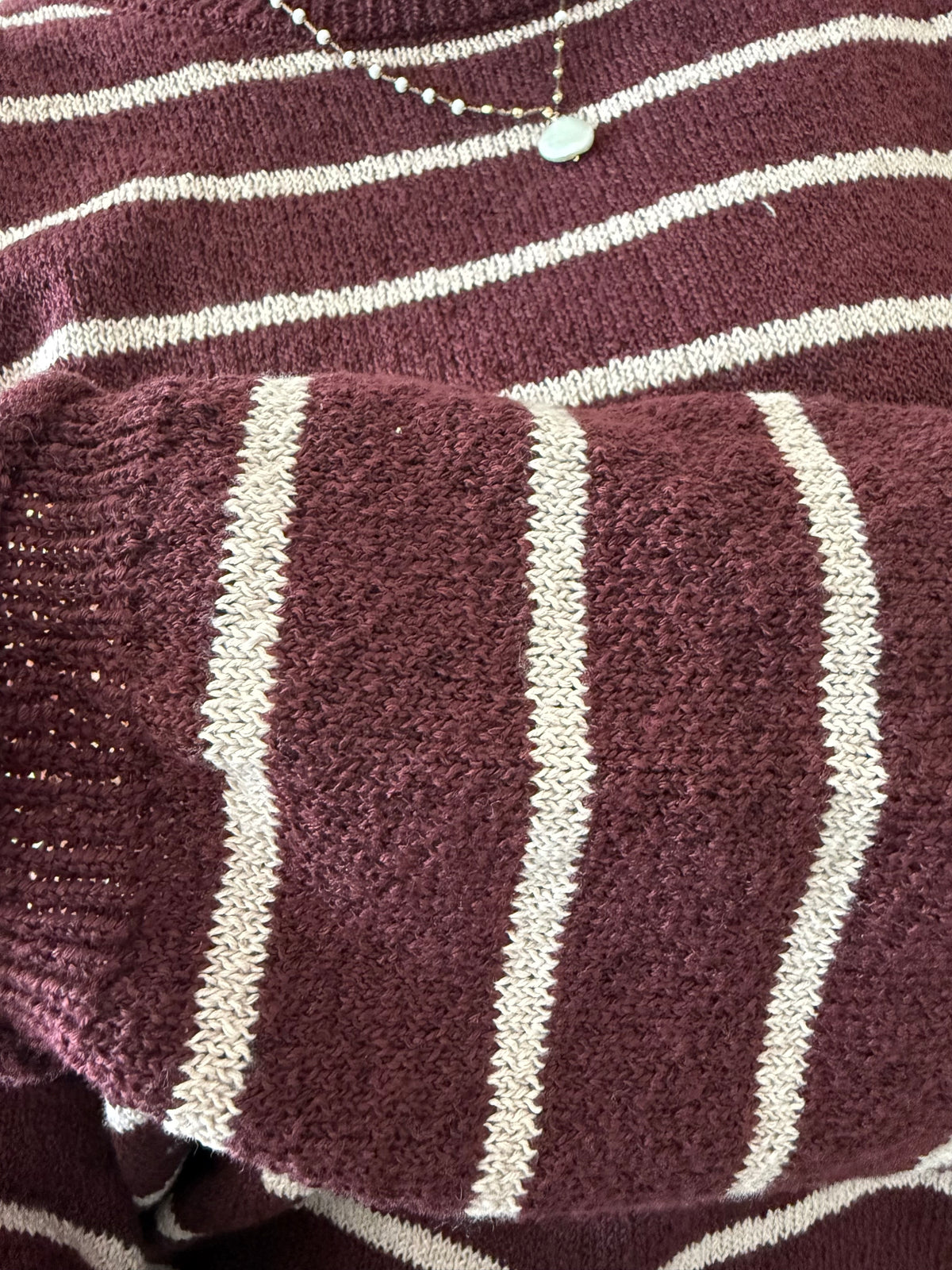 Burgundy Striped Sweater