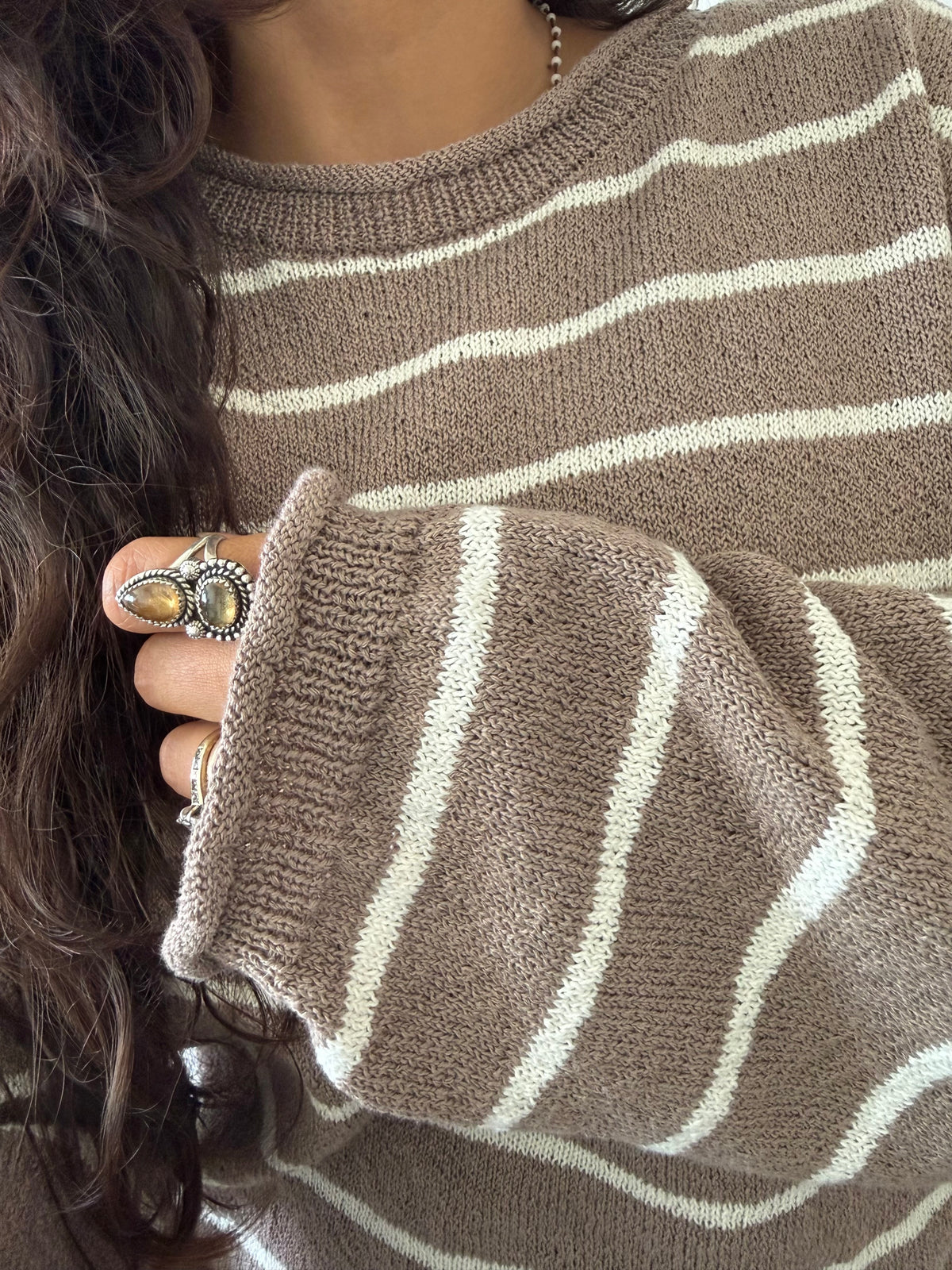 Mocha Striped Sweater