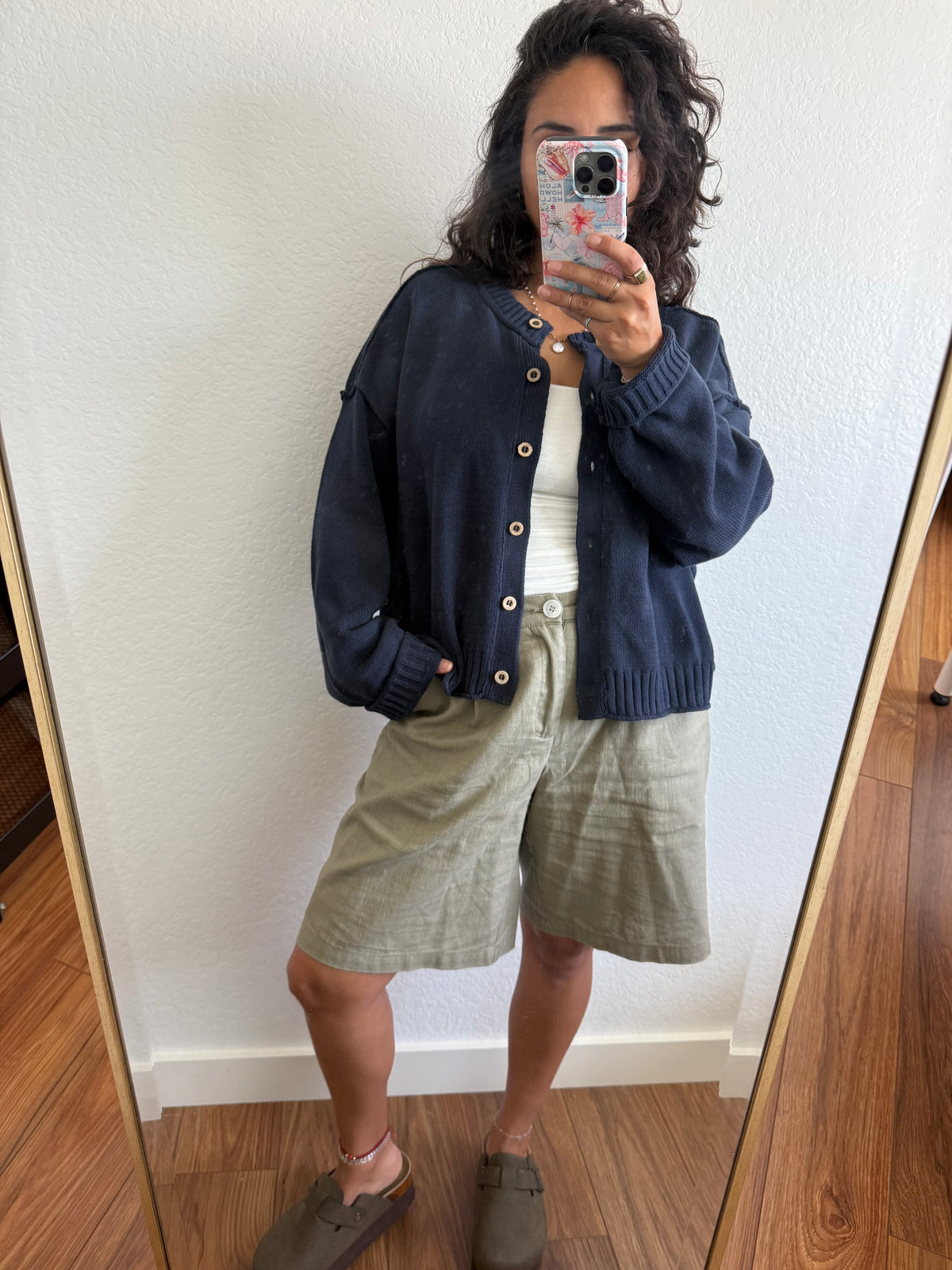 Navy Crew Cardigan