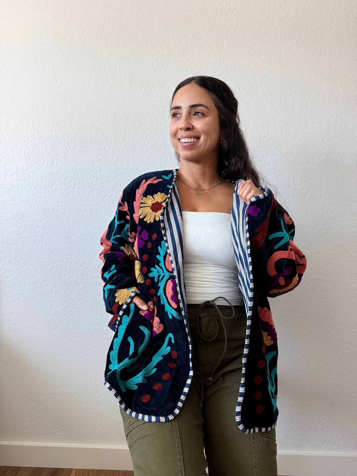 Navy Pine Cotton Jacket
