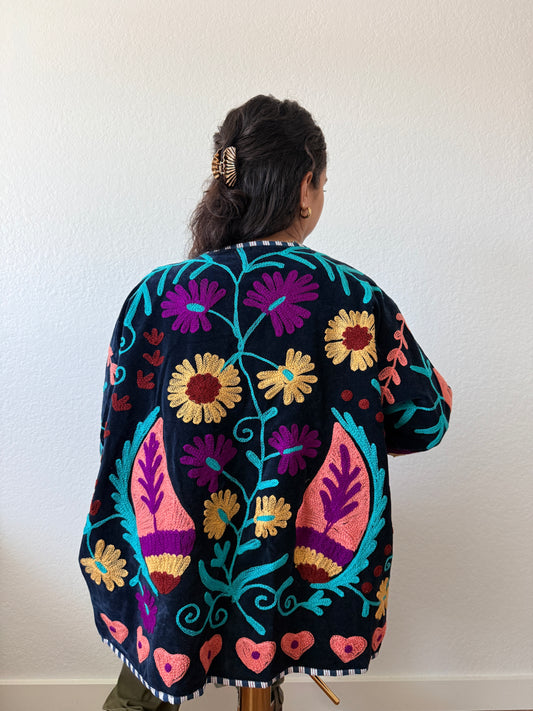 Navy Pine Cotton Jacket