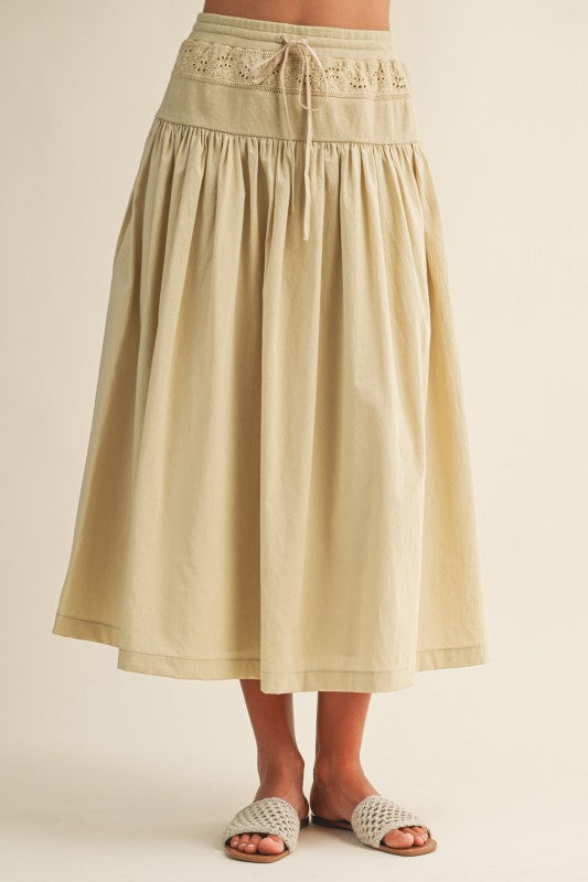 Mustard Eyelet Skirt
