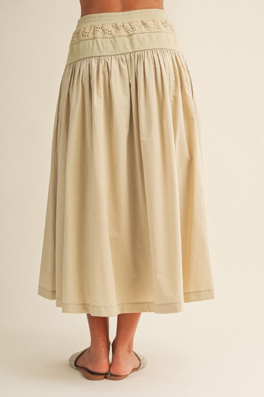 Mustard Eyelet Skirt