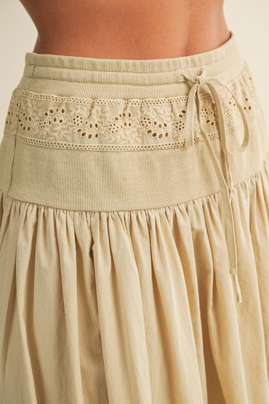 Mustard Eyelet Skirt