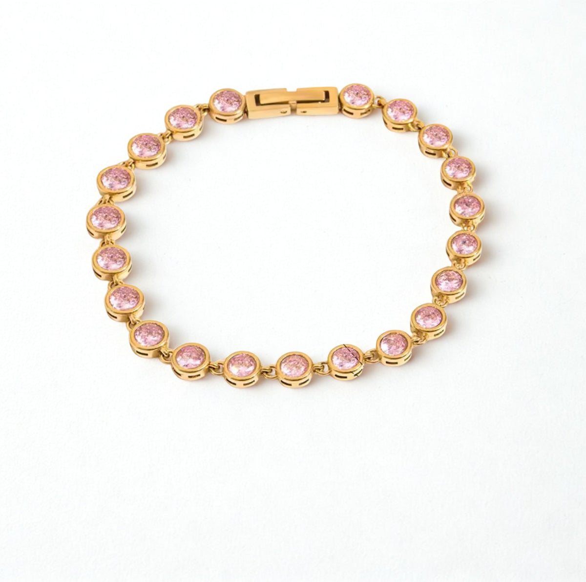 Pink Round Stone Bracelet