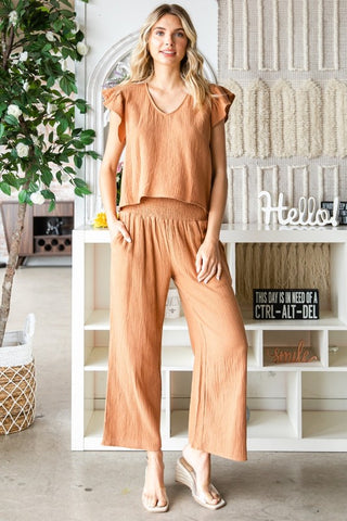 Rust Cotton Pant Set