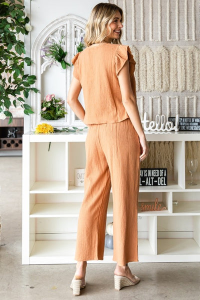 Rust Cotton Pant Set