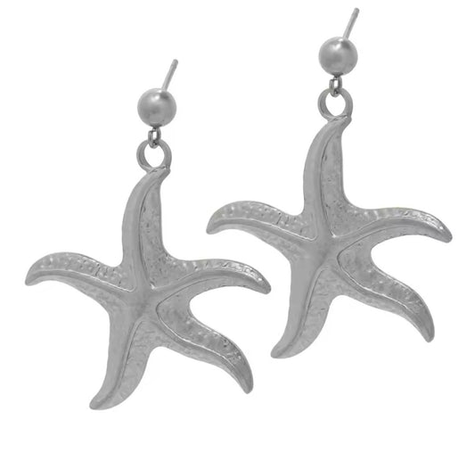 Silver Sea Star Earrings