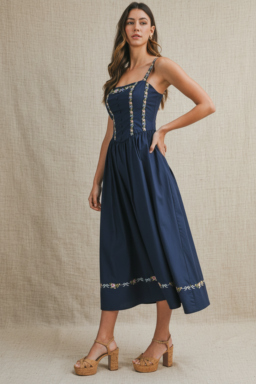 Paige Embroidered Dress