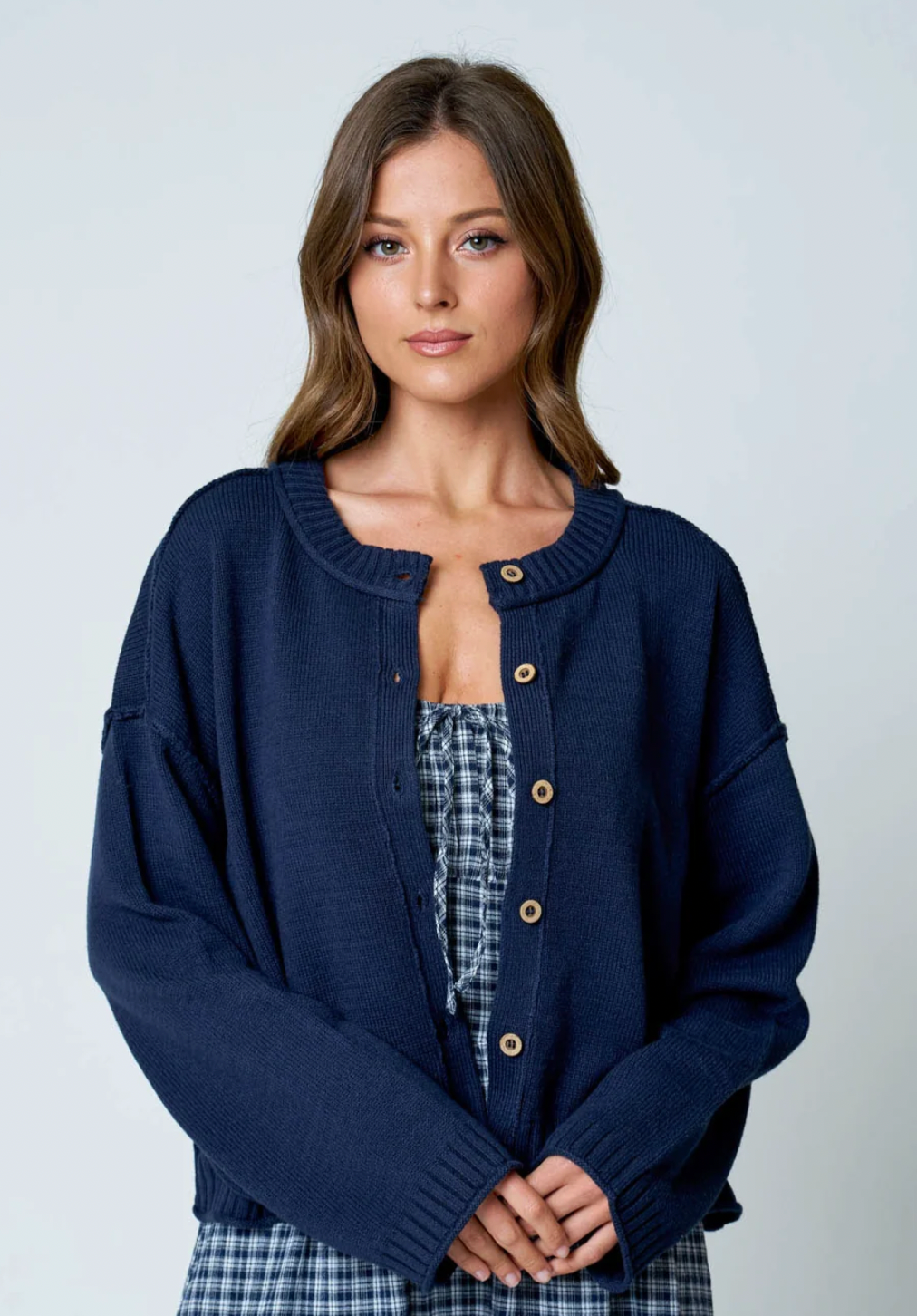 Navy Crew Cardigan