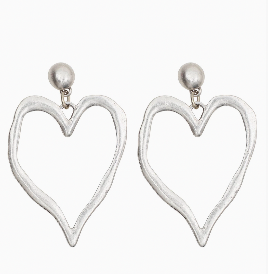 Heart Pewter Earrings