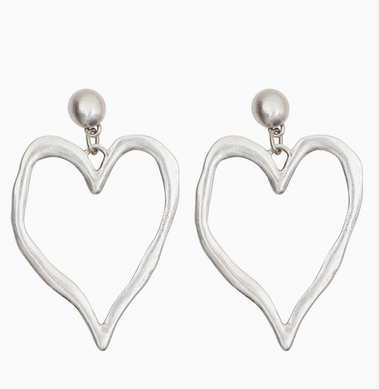 Heart Pewter Earrings