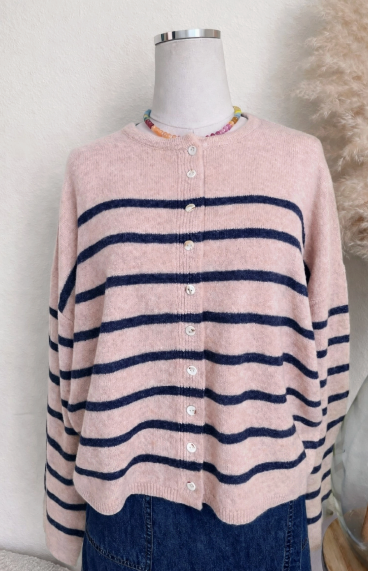 Sea Foam Striped Cardigan