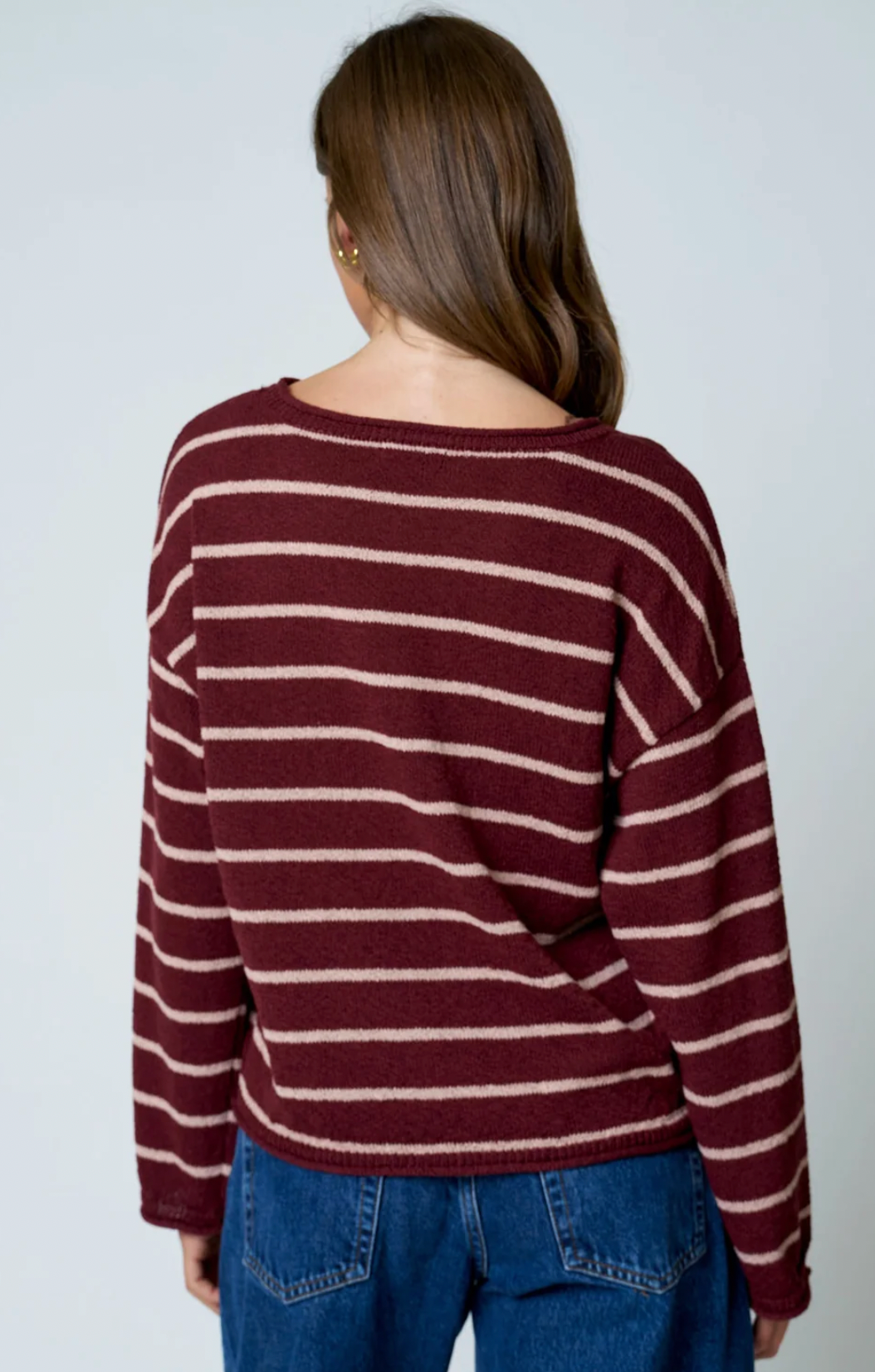 Burgundy Striped Sweater