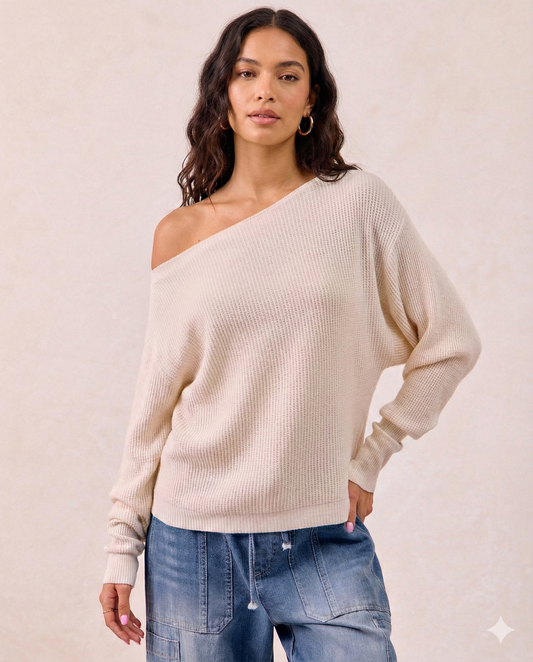 Ivory Waffle Sweater