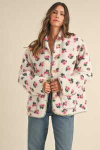 Pink Hyacinth Sherpa Jacket