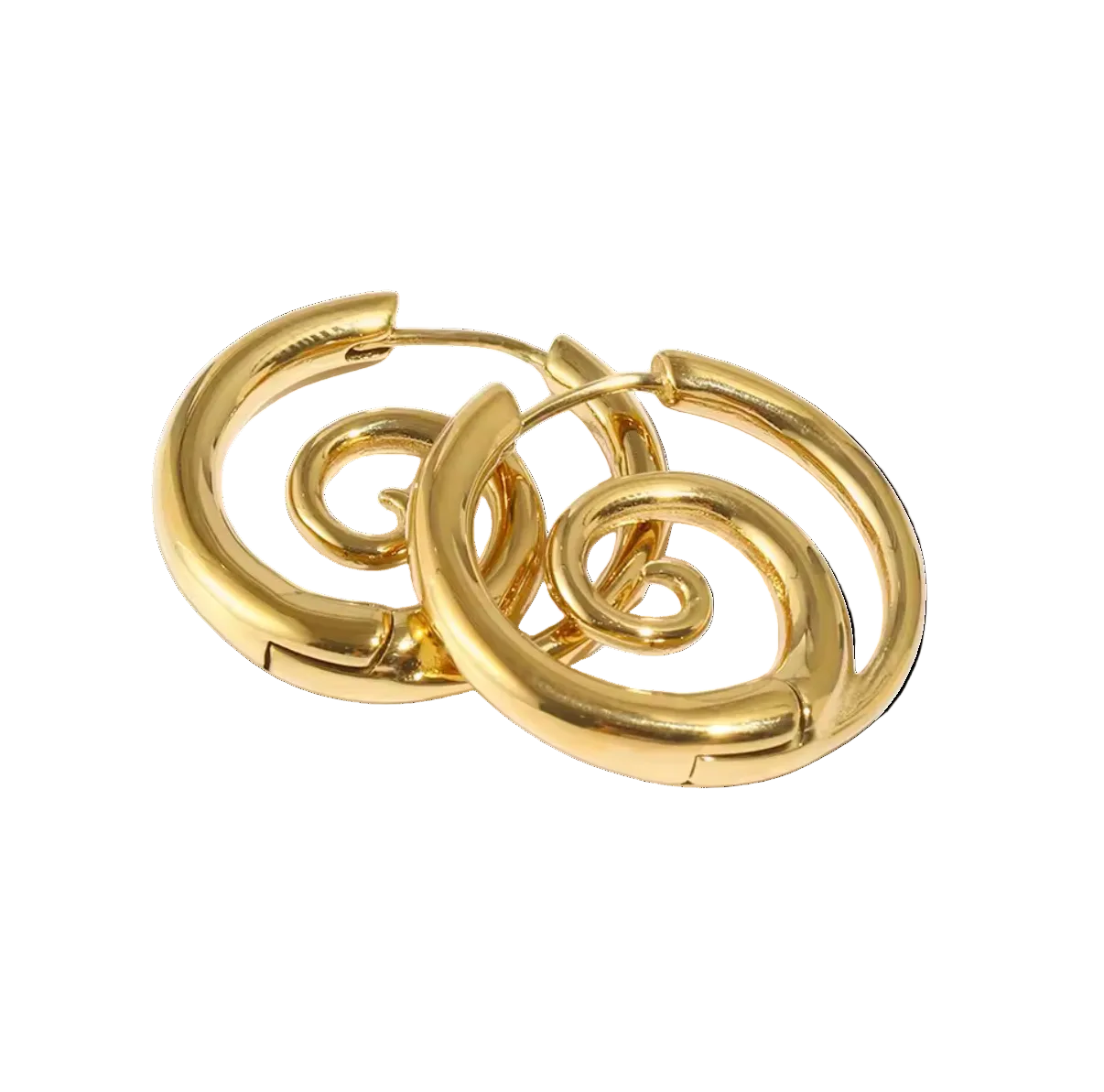 Gold Swirl Hoops