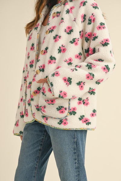 Pink Hyacinth Sherpa Jacket