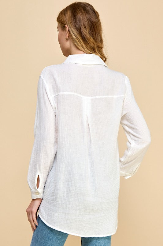 White Gauze Cotton Shirt