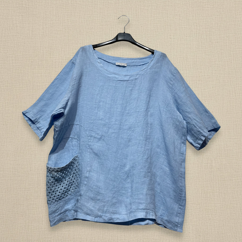 Skyblue Linen Top