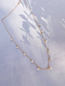 Sterling Silver Pearl Charm Necklace