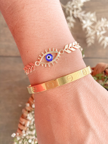 Evil Eye Greek Chain Bracelet