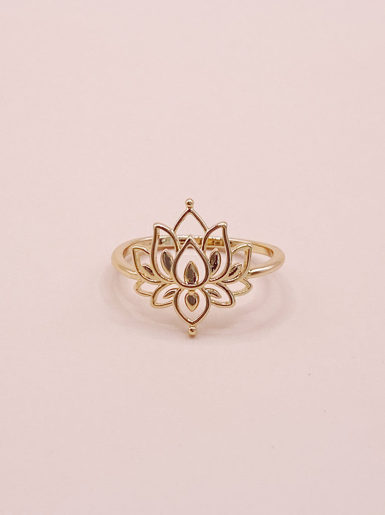 Lotus ring deals rose gold