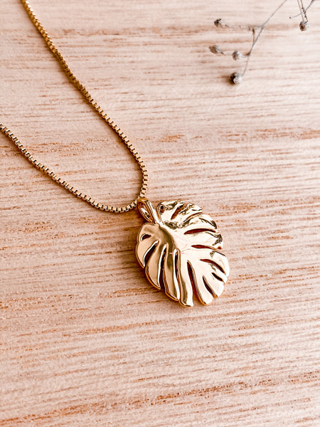Gold Filled Monstera Necklaces